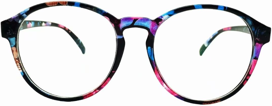 HUIHUIKK +2.75 Oversize Bifocal Reading Glasses D Shape Bifocals Mens Womens Readers Floral Frames