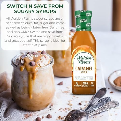 Walden Farms Caramel Syrup – Perfect for Coffee, Desserts, Ice Cream – Zero Calorie, Sugar-Free, Low Carb, Keto-Friendly, Gluten-Free, Vegan – 2-Pack, 12 oz Bottles