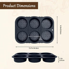 Hamburger Bun Pan,6 Cavity Silicone Hamburger Bread Mold,Non-Stick Heat-Hamburger Bun Mold,Food-Safe Silicone Hamburger Bun Pans for Baking Hamburger Bun hot dog bun pan