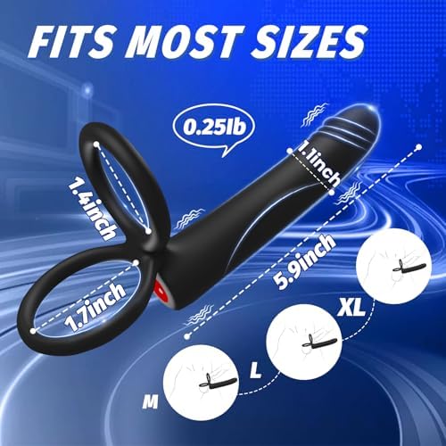 Anal Dildo Vibrator Sex Toys for Men, Strap-On Dildo Butt Plug with Vibrating Cock Ring, Male Penis Vibrator with 10 Vibration Modes, Double Penetration Pleasure for Men and Couples Adult Sex Toys