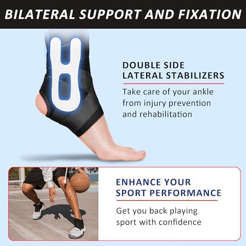 Ankle Brace for Women & Men, Lace up Maximum Ankle Support Brace for Sprained Ankle, Achilles,Tendon,Injury Recovery, Compression Ankle Stabilizer for Running, Basketball, Volleyball (Small)