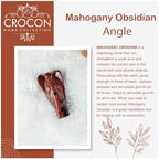 "Mahogany Obsidian Gemstone Guardian Angel Healing Crystal, Hand Carved Pocket Angel Figurine - Handmade Mini Statue for Love, Peace & Healing, Crystals for Positive Energy, Natural Gemstone Figurine"