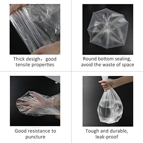 Cand Medium Trash Bags, 7 Gallon Clear Garbage Bags, 110 Counts