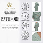 Cotton Unisex Terry Robe, Soft And Absorbent Robes For Men And Women, Bathroom Accessories
