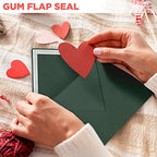 Darling Souvenir A2 Dark-Green Invitation Envelopes (4 3/8 x 5 3/4) Euro V-Flap 80 LBS Self-Adhesive Perfect for Greeting Cards, RSVP, Photo, Birthday, Event -Packs & Colours Available