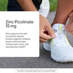 THORNE - Zinc Picolinate 15 mg - Highly Absorbable Zinc Supplement - Supports Immune System, Eye, Skin & Reproductive Health* - Third-Party Certified - Gluten, Dairy & Soy-Free - 60 Capsules