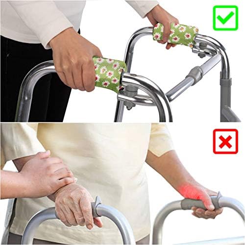 Universal Walker Hand Grip Padded Covers Non-Slip Cushion Foam for Folding Wheelchair Rollator Crutch Handle Pads 2-Pack