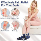 AOBOCO 1 Pair Foot Heating Pad for Feet Plantar Fasciitis, Heated Foot Warmers for Achilles Tendonitis Sprained Ankle Heel Spur, Heated Ankle Wrap Warmer with 86-158℉ Heat and Time Sets