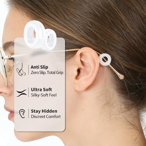 Eyeglass Ear Grips Anti-Slip - 20 Pairs Eyewear Retainer Silicone Temple Tips Sleeves Retainer for Glasses Sunglasses