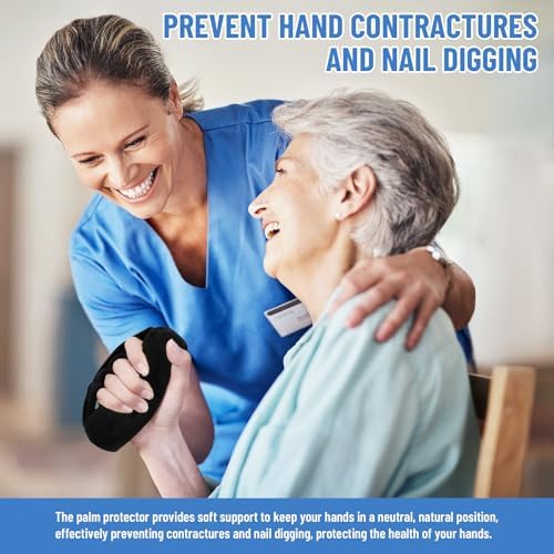 TYYIHUA Palm Protector Palm Grips Hand Contracture Cushions with Elastic Band & Finger Sepereter, for Stroke Hand, Arthritis Parkinson Dementia (1)