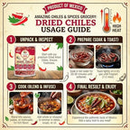 Chile De Arbol 4oz - Dried Whole Red Chili Peppers, Premium All Natural Stemless, Resealable Bag. Use in Mexican, Chinese and Thai Dishes. Spicy Hot Heat Full of Flavor