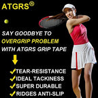 Tennis Grip Tacky Tennis Racket Grip Tape Absorbent Anti-Slip Tennis Overgrip for Tennis Badminton Pickleball Racquet Handle Grip with Damping Ridges Overgrips (Red)