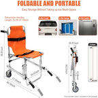 Stair Chair for Elderly, Emergency Stair Stretcher Chair 350.5lbs Capacity, Foldable Staircase Transport Chair with Wheels and Safety Belt, for Patient Transfer Mobility Aid Home,Outdoor,Hospital