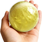 AierCrystal 6-7cm/2.36-2.75inch Citrine Ball Polished Natural Yellow Crystal Sphere Decorative Sphere Healing Crystals Ball Healing Stone Crafts Home Decor Ornament Gifts (Citrine 60-70mm)