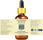 Pure Chilli Seed Essential Oil (Capsicum annum) with Glass Dropper Steam Distilled (Pack of Three) 100ml X 3 (10 oz)