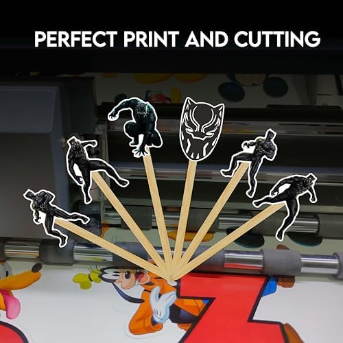 "Blck Panther Cupcake Topper – Hero-Themed Mini Decorations for Birthday Parties, Comic Events & Superhero Celebrations – Bold Black and Silver Warrior Mask Design for Cupcakes, Muffins"