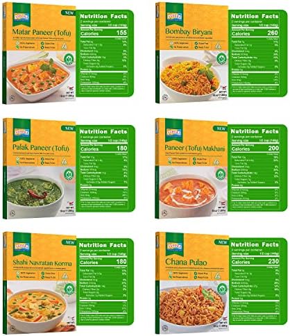Ashoka 1932 Gluten-Free Meal Kits, Vegan Tofu Paneer Assortment, All-Natural Variety Pack, Heat & Eat Travel Friendly Meals, Authentic Indian Food with No Preservatives, Pack of 10
