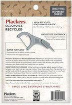 Plackers Ecochoice Activated Charcoal Recycled Dental Flossers, 90 Count (Pack of 4)