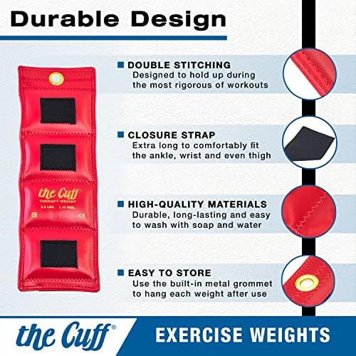 The Cuff Original Adjustable Ankle and Wrist Weight for Yoga, Dance, Running, Cardio, Aerobics, Toning, and Physical Therapy.