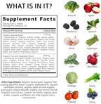 Number One Nutrition USDA Organic and Easy-to-Take Super Greens, Better Than Powder Fruits & Veggies Supplement with 28 Superfood Ingredients Like Alfalfa, Beet Root and Ginger, 60 Tablets