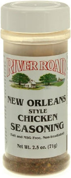 River Road New Orleans Style Chicken Seasoning, 2.5 Ounce Shaker (Salt-Free, No MSG Blend - Seasons 5 Pounds of Bone-In Chicken)