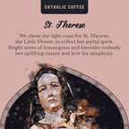 Catholic Coffee St. Thérèse of Lisieux | Light Roast Whole Bean Coffee – Vanilla & Citrus Notes | 12oz Bag – Gentle Catholic Gift Inspired by the Little Flower