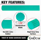CanDo Twist-n' Bend Flexible Resistance Bars For Grip And Forearm Strengthening, Physical Therapy, Rehabilitation, Golf Training, Tennis Elbow, Injury Recovery, and Pain Relief