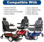 AlveyTech 6"x2" Rear Caster Wheel Assembly for Jazzy Select, Jazzy Select Elite, & Pride TSS 300 Power Chairs - Replacement Wheels with Non-Marking Black Solid Tires and 638RS Bearings (WHLASMB2047)