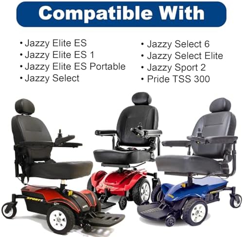 AlveyTech 6"x2" Rear Caster Wheel Assembly for Jazzy Select, Jazzy Select Elite, & Pride TSS 300 Power Chairs - Replacement Wheels with Non-Marking Black Solid Tires and 638RS Bearings (WHLASMB2047)