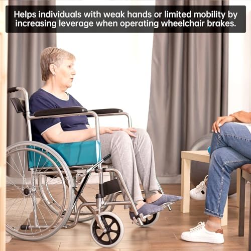 Brake Extenders for Wheelchair - 2PCS Handle Extension, Transport Chair Assistive Device for Heavy Reclining Wheelchair (Silver, 6.7 Inch)