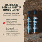 Live Bearded Beard Wash & Conditioner Kit for Men - Deep Cleansing Shampoo and Hydrating Softener, Natural Water-Based Formula, 8 oz | Straight Up - Fragrance-Free