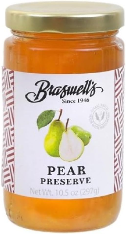 Braswell’s Sweet and Savory Jellies, Jams, and Preserves – Small-Batch, Renowned Specialty, Made in USA, Since 1946 (10.5 Ounce, Pear)
