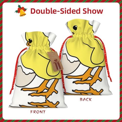 SSIMOO Baby Chicken Reusable Holiday Party Gift Bag And Drawstring Design Make Your Gift More Delicate
