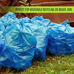Aluf Plastics 40-45 Gallon 1.2 (Equivalent) MIL Blue Trash Garbage Recycling Bags - 33" x 46" - Pack of 100 - For Industrial, Home, Contractor