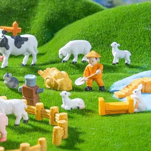 MAOMIA 40 Pcs Miniature Sheep Figurines Easter Cake Toppers, Mini Sheep DIY Craft Plant Pot Fairy Garden Landscape Decor Ornament