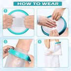 Full Arm Cast Cover for Shower Adult, 100% Waterproof Cast Shower Cover Arm, Soft Comfortable Cast Bag Cast Protector, Watertight Seal to Keep Wounds Bandage Dry, Reusable