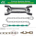 SELEWARE 4 Pcs 85" Heavy Duty Swing Chains, 1000LB Capacity Stainless Steel Hanging Chains with 8 Carabiners, Swing Extension Chain Hanging Kit for Playground Swings, Hammock Chairs & Punching Bags