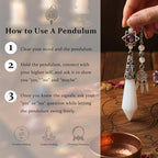 Nupuyai Pyramid Healing Crystal Point Pendulum with 7 Chakra Stone Beads Chain for Dowsing Divination Reiki Meditation