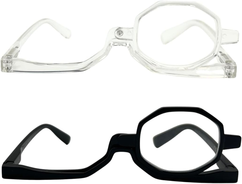 2 Pairs Makeup Reading Glasses Magnifying Make up Spectacles Flip Down Cosmetic Womens Reading Glasses