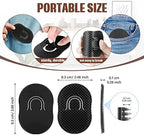 Boao 12 Packs Hand Combs Pocket Brush Finger Palm Combs for Men Portable Soft Pocket Palm Hair Brush Scalp Massage for Hair Home Travel Pets (Black)