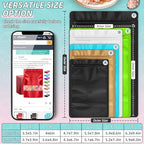 FUNFERY 5.5x7.8 inch Stand Up Mylar Resealable Bags for Food Storage,Smell Proof Foil Pouch,Food Packaging Sealable Bags,Mylar Zipper Bag for Jerky,Candy,Cereal,Coffee, Cards,Black,50 Pack
