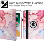 New Case for iPad 9.7 inch 2018 2017/ iPad Air 2 Case - 360 Degree Rotating Stand Protective Cover Smart Case with Auto Sleep/Wake for Apple iPad 5th/6th Generation (Marble Pink)