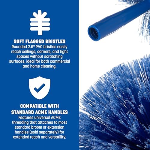 SPARTA Flo-Pac Rounded Duster Cleaning Duster with Electrostatically Charged Bristles for Cleaning, 9 X 7 X 7 Inches, Blue