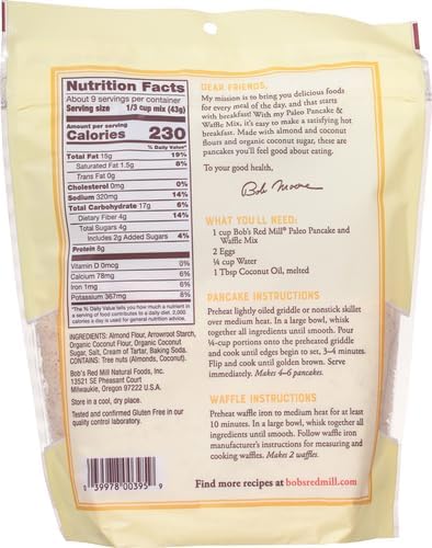Bob's Red Mill Paleo Pancake, 13oz (Pack of 1) - Non GMO, Paleo Friendly, Kosher