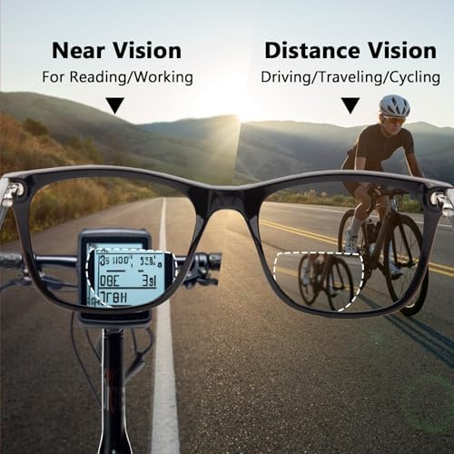 Bifocal Reading Sunglasses Men Clear Top Acetate Frame Sun Readers with Metal Core Wire UV Protection Spring Hinge