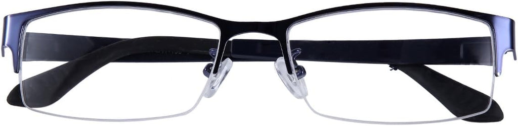 Computer Reading Glasses +1.25 Blue Half Rim Anti Blue Ray Mens Womens Spectacles