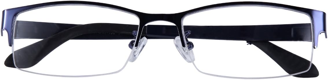 Computer Reading Glasses +1.50 Blue Half Rim Anti Blue Ray Mens Womens Spectacles