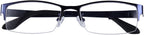 Computer Reading Glasses +2.50 Blue Half Rim Anti Blue Ray Mens Womens Spectacles