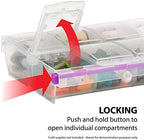 Craft Mates Bead Organizer and Plastic Storage Containers for Crafts, Buttons, Pins and More, 14 Locking Compartments, 2XL, Clear Lids
