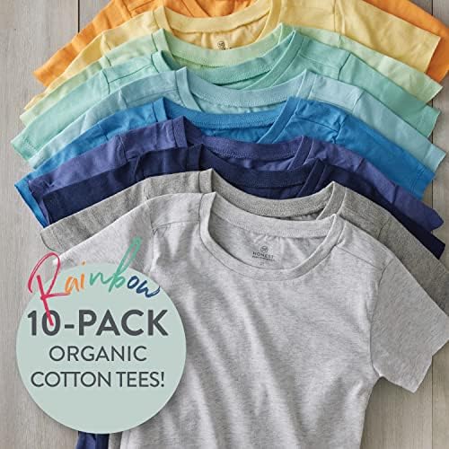 HonestBaby Unisex-Baby 5-Pack Short Sleeve T-Shirts 100% Organic Cotton Baby, Toddler, Little Kid, Boy, Girl, Unisex